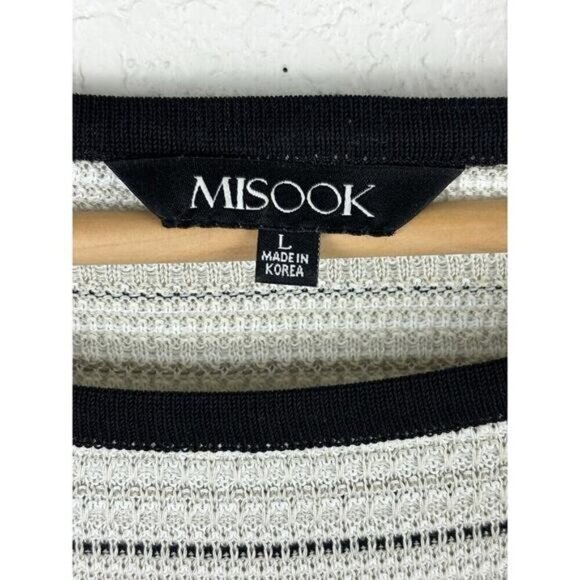 Misook‎ Womens Dress Size Large Black White Striped Sleeveless Career MINOR FLAW - Picture 7 of 11